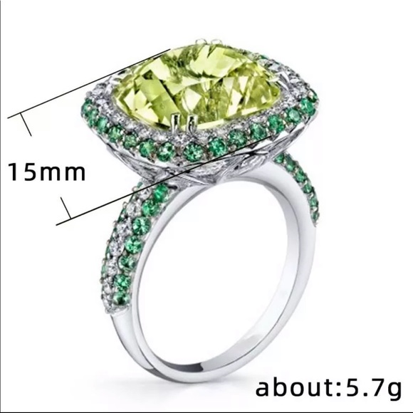 New Women’s 925 Silver Lady Emerald Ring - Picture 2 of 2